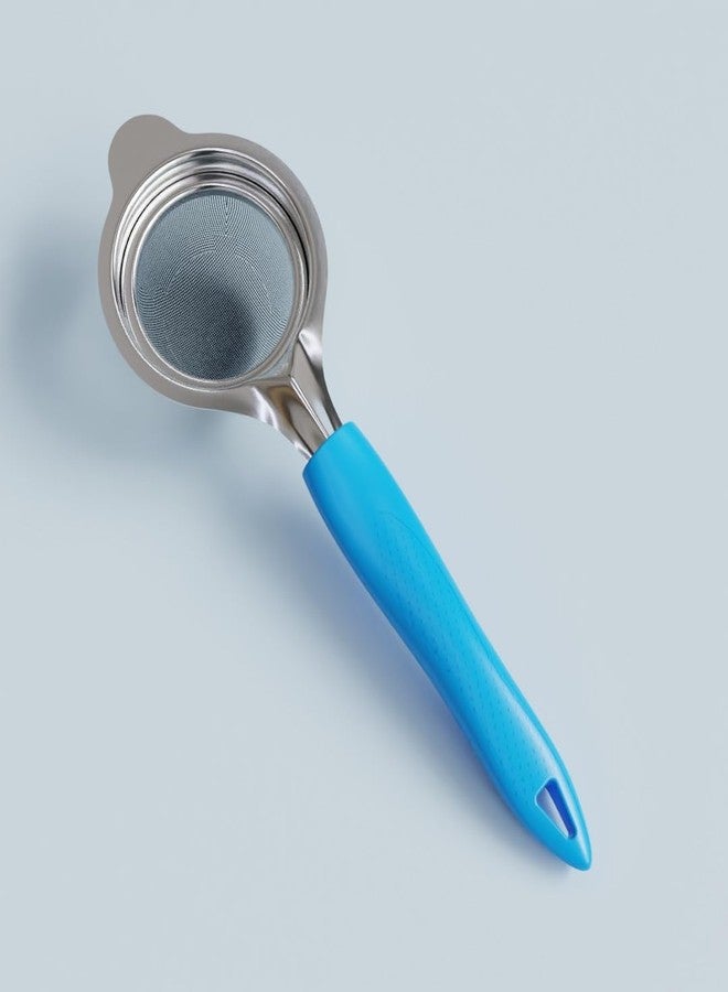 Quistal Stainless Steel Strainer with Fine Mesh and Blue Handle - Multipurpose Kitchen Strainer for Tea, Coffee, Juice - (Pack of 1) - Image 1